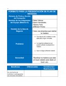 FORMATO PARA LA PRESENTACIÓN DE PLAN DE NEGOCIO
