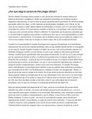 ¿Por qué elegí la carrera de Psicología clínica?