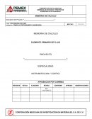 MEMORIA DE CÁLCULO ELEMENTO PRIMARIO DE FLUJO PROYECTO