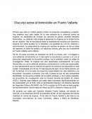 Discurso sobre el feminicidio en Puerto Vallarta