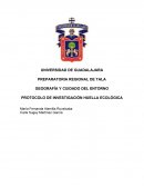 GEOGRAFÍA Y CUIDADO DEL ENTORNO PROTOCOLO DE INVESTIGACIÓN HUELLA ECOLÓGICA