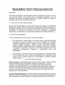 RESUMEN TEST PISCOLOGICOS