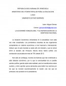 LA ECONOMÍA VENEZOLANA, Y SU REPERCUSIÓN EN LA IDENTIDAD NACIONAL
