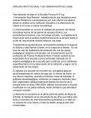 ANALISIS INSTITUCIONAL Y DE OBSERVACION DE CLASE