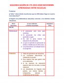 SEGUNDA SESIÓN DE CTE 2019-2020 NOVIEMBRE APRENDIZAJE ENTRE ESCUELAS