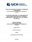 LA AUDITORIA TRIBUTARIA Y EL CUMPLIMIENTO DE OBLIGACIONES TRIBUTARIAS EN LA EMPRESA IMPORTADORA “HOME CHINA S.A.C” DEL CERCADO DE LIMA, 2017