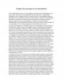 El papel de psicólogo en la salud pública