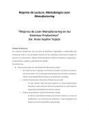 Mejoras de Lean Manufacturing en los Sistemas Productivos