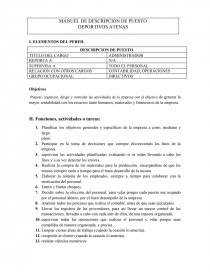 Ejemplo de Manual de descripción de puestos. Página 1