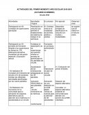Actividades del primer momento año escolar 2018-2019