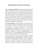 Antecedentes de los negocios internacionales
