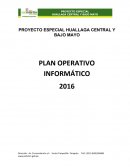 PROYECTO ESPECIAL HUALLAGA CENTRAL Y BAJO MAYO PLAN OPERATIVO INFORMÁTICO