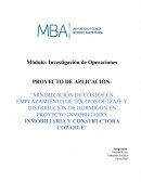 Minimización de costos en emplazamiento de equipos de izaje y distribución de hormigón en proyecto inmobiliario