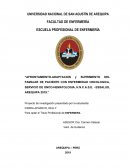 AFRONTAMIENTO-ADAPTACION y SUFRIMIENTO DEL FAMILIAR DE PACIENTE CON ENFERMEDAD ONCOLOGICA, SERVICIO DE ONCO-HEMATOLOGIA, H.N.C.A.S.E. - ESSALUD, AREQUIPA 2019