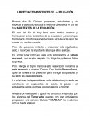 LIBRETO ACTO ASISTENTES EDUCACION