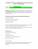 La inteligencia emocional: Una investigación meta-analítica de predicción validez y la red nomológica