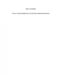 SALARIO MÍNIMO EN LOS ESTADOS UNIDOS MEXICANOS. Página 1