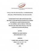 JUEGOS DIDÁCTICOS COMO ESTRATEGIAS PARA MEJORAR LA PSICOMOTRICIDAD GRUESA EN LOS NIÑOS DE 5 AÑOS DE LA INSTITUCIÓN EDUCATIVA