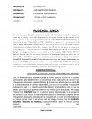 Acta de audiencia única. Proceso de alimentos