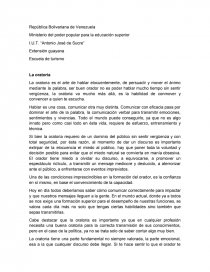 La oratoria. Página 1