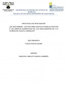 ¿De qué manera los factores socioculturales afectan a los hábitos alimenticios de los adolcesentes de 12 a 18 años de Cuautla, Morelos?