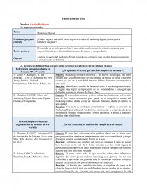 Planificación del texto Marketing Digital. Página 1