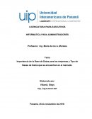 Importancia de la Base de Datos para las empresas y Tipo de Bases de Datos que se encuentran en el mercado
