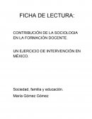 CONTRIBUCIÓN DE LA SOCIOLOGIA EN LA FORMACIÓN DOCENTE
