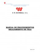 S. W. GUATEMALA, S. A. MANUAL DE PROCEDIMIENTOS RELAJAMIENTO DE TELA