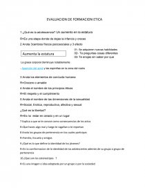 EVALUACION DE FORMACION ETICA. Página 1