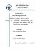 El Desarrollo Organizacional: Una estrategias de cambio para las Instituciones documentales