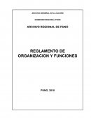 REGLAMENTOS ROF DEL ARCHIVO REGONAL DE PUNO