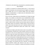OPINION DE LA INFLUENCIA DE LA RELIGION EN LA SOCIEDAD, BUENA O MALA PORQUÉ?