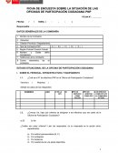 FICHA DE ENCUESTA SOBRE LA SITUACIÓN DE LAS OFICINAS DE PARTICIPACIÓN CIUDADANA PNP