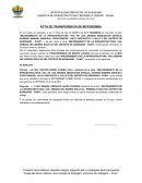 Acta de transferencia de motobomba