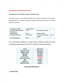 Contabilidad. Caso práctico: Reconstrucción PyG. Página 1