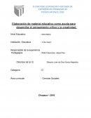 Elaboración de material educativo como Estrategias que ayuda a desarrollar el pensamiento crítico y la creatividad