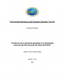 Incidencia de la demanda agregada en el desempleo nacional del Perú durante los años 2015-2019