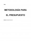 METODOLOGÍA PARA EL PRESUPUESTO