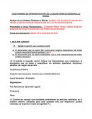 CUESTIONARIO DE OPINIÓN/POSTURA DE LA SECRETARÍA DE DESARROLLO SOCIAL