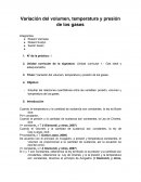 Variación del volumen temperarura y presion de los gases