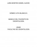 MANEJO DEL PACIENTE EN ODONTOLOGÍA