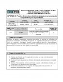 INFORME DE Practica de circuitos eléctricos realizado en programas de computadora y en un protoboard