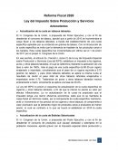 Reforma Fiscal 2020 Ley del Impuesto Sobre Producción y Servicios