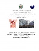 PROGRAMA Y LINEAMIENTOS DEL CURSO DE ESPECIALIZACIÓN EN GASTROENTEROLOGÍA DEL HOSPITAL GENERAL IVSS