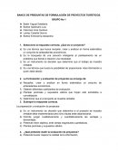 BANCO DE PREGUNTAS DE FORMULACIÓN DE PROYECTOS TURÍSTICOS