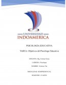 LOS OBJETIVOS DEL PSICÓLOGO EDUCATIVO DENTRO DEL CONTEXTO EDUCATIVO