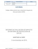 INFORME DE EVALUACIÓN DE IMPACTO EN MATERIA DE PROTECCIÓN DE DATOS ADAPTADO AL RGPD