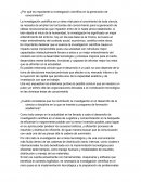 Importancia de Investigacion