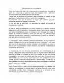 Ensayo Caracteristicas de la investigación